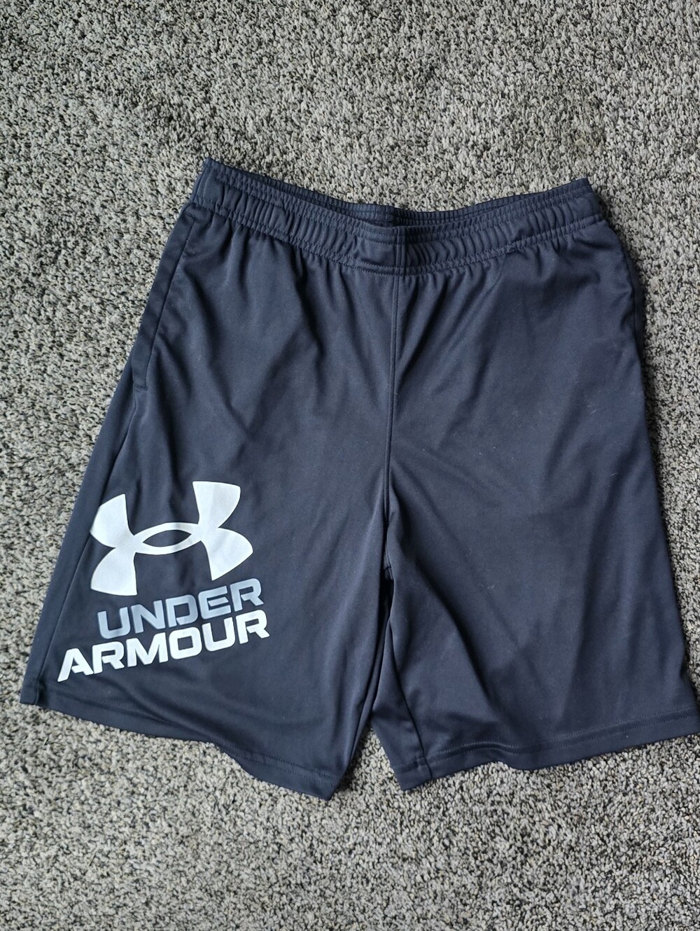 Under Armour Men’s Black Shorts with White Logo